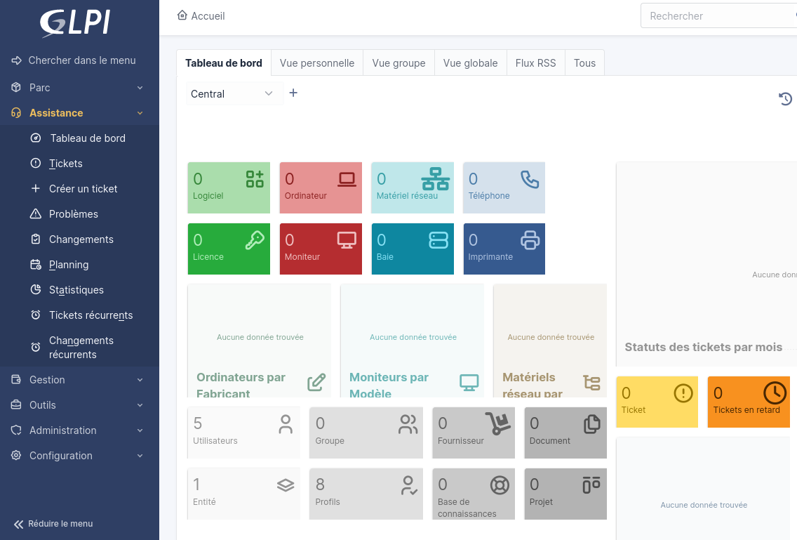 Interface GLPI